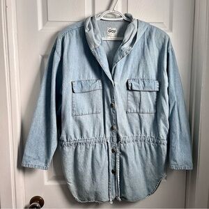 Vintage Gasp by Galluccia denim jacket hoodie Men Medium chunky oversize buttons